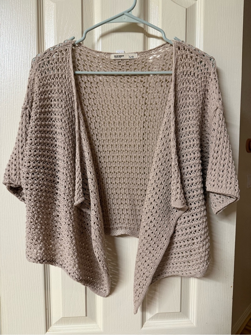 Old Navy Beige Crochet Open-Front Women's Cardigan